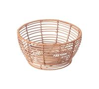 Rattan Woven Basket Fruit Bowl Natural Kitchen Countertop Dining Table Breakfast Bar Wicker Basket Storage Accessory Mid-Century Boho Style Home Décor