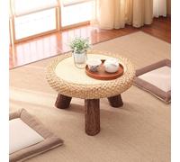 Rattan Woven Coffee Table, Low Tea Table, Strong Load-Bearing for Indoor & Outdoor, Stylish Sofa Side Table, Furniture (Brown)
