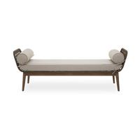 Rattan Woven Day Bed with 2 side Round Pillow, Rattan Lounge Bench Interiors by Premier Natural One Size