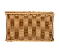 Rattan Woven Storage Basket with Lid and Handles, 29x20x16cm | Simple Chic Design, Suitable for Laundry or Closet Organisation, Handmade Natural Texture, Easy Relocation around Home