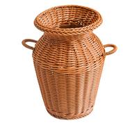 Rattan Woven Vase, Tall Floor Vase for Dry Flowers, Imitation Wicker Floor Vases Farmhouse Rustic Planter, Oversize Standing Vases for Balcony Entryway Decoration