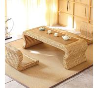 Rattan Zen Tea Table for Living Room Japanese Window Sill Coffee Table Rectangular Narcissus Table for Tea Ceremony & Dining Room (47.2x19.7x15.0)