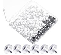 RattanView 100 Pcs Cabinet Bumpers Clear Rubber Door Stops with Screws Sound Dampening Kitchen Cabinet Dots Pads for Drawers, Door, Wall Protection