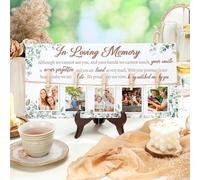 RattanView 16 x 8 Inch In Loving Memory Wedding Sign with 5 Clips Wooden Memorial Picture Hanging Board Decor to Honor Souls (Eucalyptus 2)
