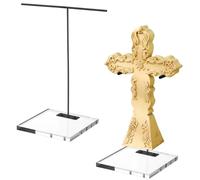 RattanView 2 Pcs Artifact Display Stand 8 Inch Adjsustable Mask Display Stand Puppet Sculpture Wand Holder for Figurines Ushabtis Egyptian Pre Columbian Roman Greek Statues