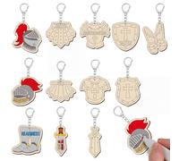 RattanView 24 Pcs Armor of God Crafts Color Your Own Keychains