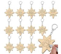 RattanView 24 Pcs Star of Bethlehem Craft Color Your Own Christian Keychains DIY Religious Craft Wooden Blank Nativity Keychains for Christmas Sunday School Classroom Home Active Party Favors Gifts
