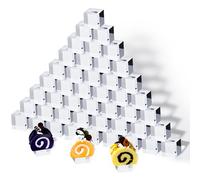 RattanView 50 Pcs Clear Acrylic Blocks 1" x 1" x 1" Acrylic Display Stands Base Square Cubes Clear Polished Cube Acrylic Risers Ring Showcase Holder Base for Jewelry Display Photography Props