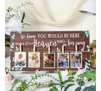 RattanView Wood Memory Table Sign 16 x 8 Inch in Loving Memory Wedding Sign with 5 Clips Wedding Decor for Ceremony and Reception Wooden Memorial Picture Board to Honor Souls(Eucalyptus 1)