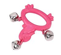 Rattle Bell, Pretty Design Hand Jingle Bell Durable Fun Playing Percussion Instrument for Melody (W211 Rose Red)