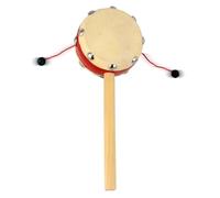 Rattle Drum Toys - Solid Wood Percussion Toy, Handheld Rhythm Drum, Instrument Supporting Early Skill Development Creative Appeal | Traditional Play Option For Children ( Sheepskin, Wood)