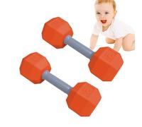 Rattle Dumbbell 2-Pack - ABS 12x4.5cm Mini Fitness Toy for & Kids | Cute Weighted Rattle Toy for, Vibrant Colors, Safe & Unbreakable, Perfect Shower Gift