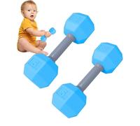 Rattle - Dumbbell Toy Set | Lightweight Sensory Teether, 2pcs Mini Exercise Design, Grip Trainer, Colorful Sound Shaker, Early Development Play Gym Accessory, Safe Activity Toy