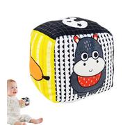 Rattle Sphere - 10.5x10.5x10.5cm Fabric Cotton Cushioned Texture, Gentle Sound Learning Toy, Color Tag Interaction Object | Sensory Development Playtime Nursery Activity Exploration