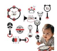 Rattle Toy Set - Panda Rattle Sensory Toys - Educational Musical Instruments, Sensory Teether for Early Childhood Development Preschool Learning