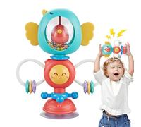 Rattle Toys - Spinwheel Toy with Suction Base | Interactive High Chair | Food-Grade Silicone Strong High-Grip Vacuum Suction Vibrant Sensory Tactile Textures For Highchairs