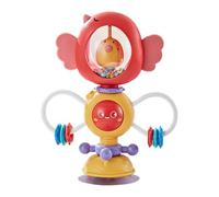 Rattle Toys - Spinwheel Toy with Suction Base | Interactive High Chair | Food-Grade Silicone Strong High-Grip Vacuum Suction Vibrant Sensory Tactile Textures For Highchairs