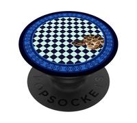Rattlesnake Blue Periwinkle Checkerboard Diamond PopSockets Adhesive PopGrip