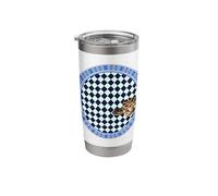 Rattlesnake Blue Periwinkle Checkerboard Diamond Stainless Steel Insulated Tumbler