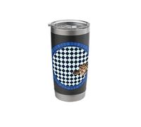 Rattlesnake Blue Periwinkle Checkerboard Diamond Stainless Steel Insulated Tumbler