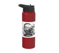 Rattlesnake Glass Globe Desert Landscape Sketch Stainless Steel Insulated Water Bottle