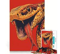 Rattlesnake Illustration Jigsaw 1000 Pieces for Teenagers Strengthen Memory Relaxing Fun Smooth Edge Santa Wish List (38x26cm)