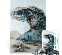Rattlesnake in The Sands Hard Jigsaw Puzzle for Adults 1000 Pieces Mind Puzzle Calm Relax Art Assembly (50x75cm)