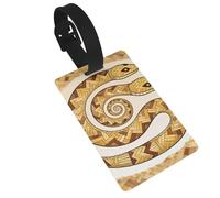 Rattlesnake Pattern Luggage Tags for Suitcases - Durable PVC ID Tags with Detachable Straps for Travel, Backpack, Golf Bag, Anti-Loss