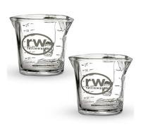Rattleware Espresso Shot Glass Pitcher - Double Spouted Genuine Barista Measuring Cup with Graduations in Ml & Oz - High-Volume, Commercial-Grade for Swift Espresso Pouring & Precision (3 Oz, 2-Pc)