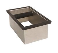 Rattleware Stainless Steel Open Bottom Knock Box Chute - Heavy-Duty Espresso Puck Disposal Bin with Welded Rubber Bar - Fits Coffee Stations, Café, Restaurant, Hotel, or Home Use (9" x 5.5" x 4")