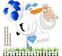 Rattling Stork Set for Birth Baby, Baby Birth Rattling Stork Set, Kazaigou Stork Birth for Outdoors, Rattling Stork for Birth Outdoor, Wooden Stork for Birth, Stork Birth Stork for Outdoor Use