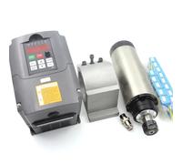 RATTMMOTOR 2.2 kW 220 V air-cooled spindle motor with 14 pieces ER20 collet and 2.2 kW 220 V VFD frequency converter and 80 mm spindle motor bracket clamp for CNC milling machine