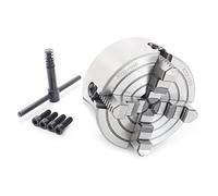 RATTMMOTOR 4-Jaw K72-125mm 4.92Inch Independent Manual Chuck Reversible Jaw Metal Lathe Chuck 3000 r/min with Wrench for CNC Router Machine, Lathes Machine, Turning Machine