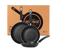 RATWIA Frying Pan 3-Piece Set, Nonstick Skillet Set for Induction Cooktop, Frying Pan Nonstick 8 Inch+9.5 Inch +11 Inch (Black)