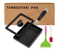 RATWIA Premium Tamagoyaki Pan - 7" x 5" Japanese Omelette Pan with Nonstick Coating, Lid, and Oil Brush