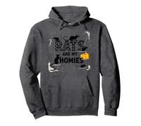 Ratz Are My Homies - Funny Rodent Lover Quote Gift Pullover Hoodie, Adult Unisex, Dark Heather Grey, L