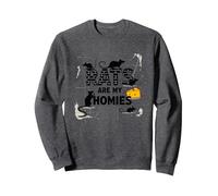Ratz Are My Homies - Funny Rodent Lover Quote Gift Sweatshirt, Adult Unisex, Dark Heather Grey, M