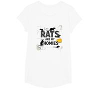 Ratz are My Homies - Funny Rodent Lover Quote Gift T-Shirt, Girls, White, XS