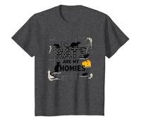 Ratz are My Homies - Funny Rodent Lover Quote Gift T-Shirt, Kids, Dark Heather Grey, 12 Years
