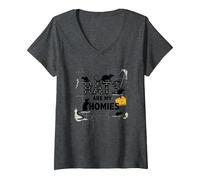 Ratz are My Homies - Funny Rodent Lover Quote Gift V-Neck T-Shirt, Women, Dark Heather Grey, L