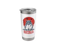 Ratzilla Giant Rat Monster City Attack Helicopters Humorous Stainless Steel Insulated Tumbler