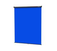 RAUBAY Retractable Pull Down Blue Screen - 59.8" x 86.6" Collapsible Wall-Mount Background for Professional Video Production, Chroma Key Backdrop for YouTube, TikTok, Streaming, Video Conferencing