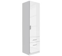 Rauch Celle 47cm White Gloss Wardrobe with Drawers - RH Door