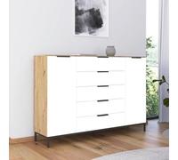 Rauch Flipp 2 Door Sideboard with Metal Base - 160cm - Artisan Oak and Alpine White