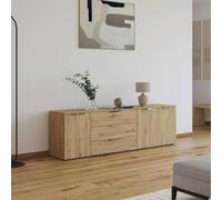 Rauch Flipp 3 Door Low Sideboard with Adjustable Height - 199cm - Artisan Oak