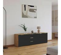 Rauch Flipp 3 Door Low Sideboard with Adjustable Height - 199cm - Artisan Oak and Graphite