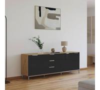Rauch Flipp 3 Door Low Sideboard with Metal Base - 199cm - Artisan Oak and Graphite