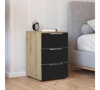 Rauch Flipp 3 Drawer Bedside Cabinet with Adjustable Height - Artisan Oak and Graphite