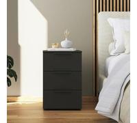 Rauch Flipp 3 Drawer Bedside Cabinet with Adjustable Height - Graphite
