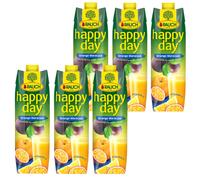 Rauch Happy Day Orange Passion Fruit Fruit Juice Tropical Fruits 1000ml 6 Pack